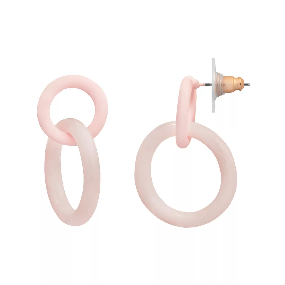 LC Lauren Conrad Interlocking Resin Loop Nickel Free Double Drop Earrings - Image 2