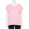 Plus Size LC Lauren Conrad Scoopneck Flutter Short Sleeve Top
