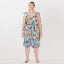 Plus Size LC Lauren Conrad Surplice Faux-Wrap Dress