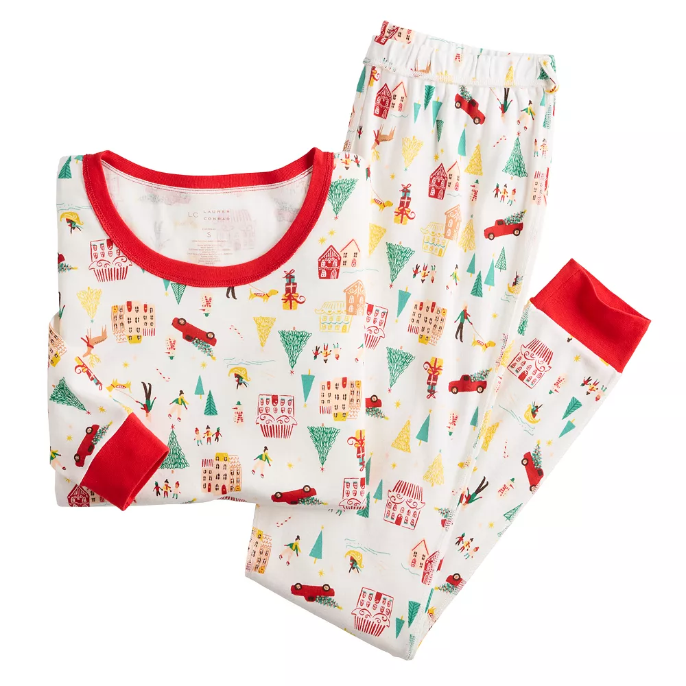 Women's LC Lauren Conrad Jammies For Your Families® Adaptive Holiday Village Pajama Set