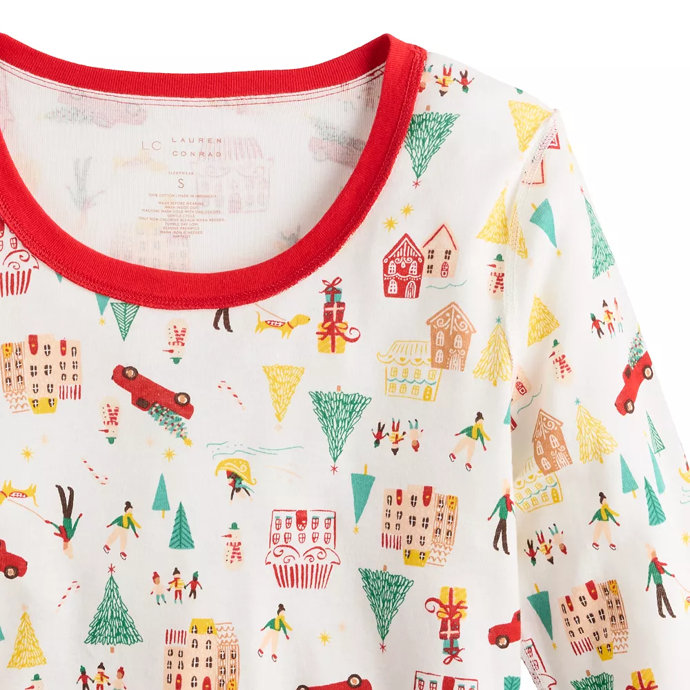 Women's LC Lauren Conrad Jammies For Your Families® Adaptive Holiday Village Pajama Set - Image 2