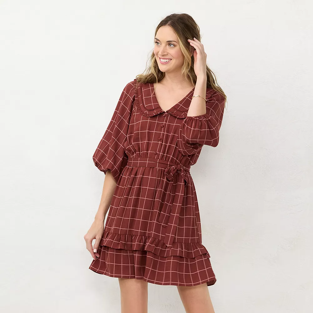 Women's LC Lauren Conrad Ruffle Chiffon Shirt Dress