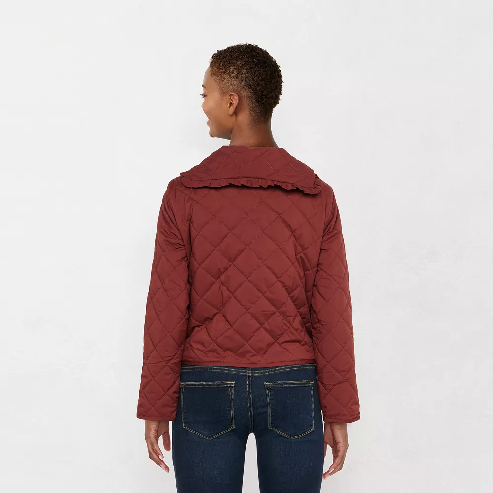 Women's LC Lauren Conrad Ruffle Quilted Jacket - Image 5