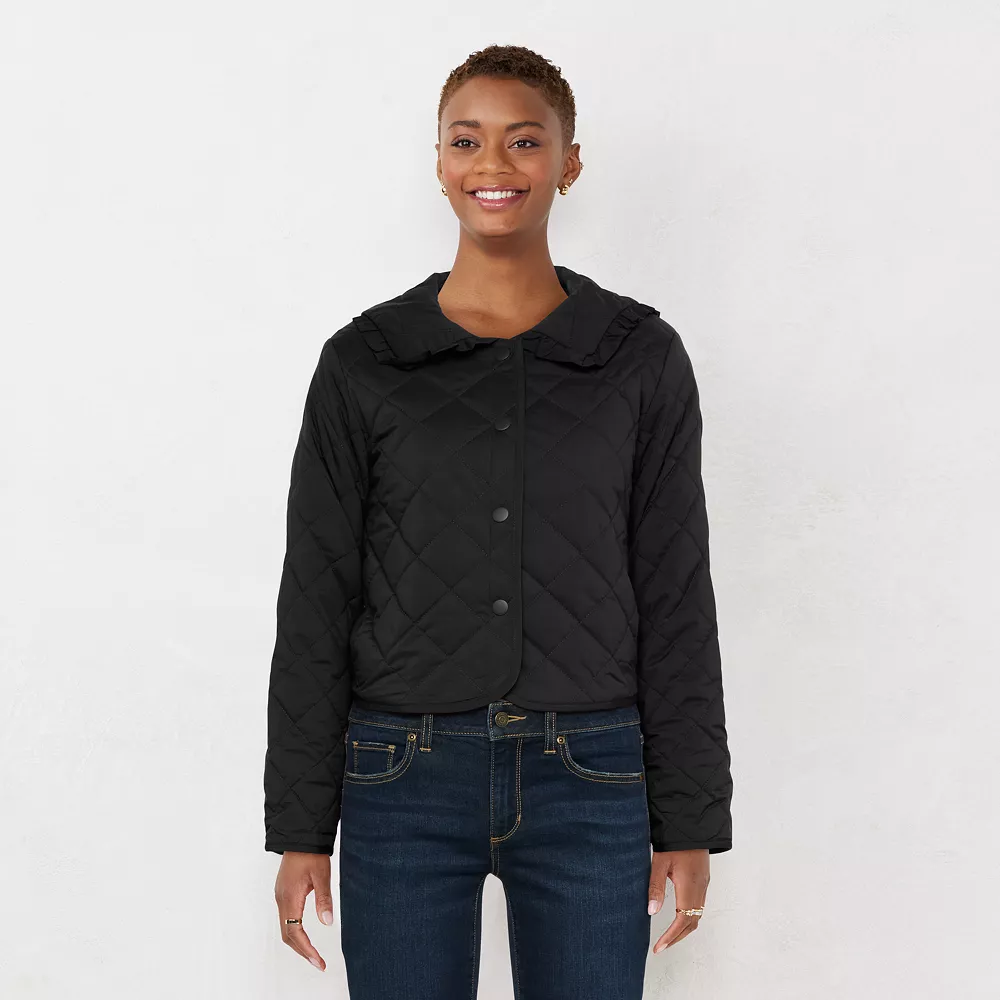 Women's LC Lauren Conrad Ruffle Quilted Jacket - Image 3