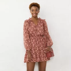 Petite LC Lauren Conrad Ruffle Fit & Flare Dress