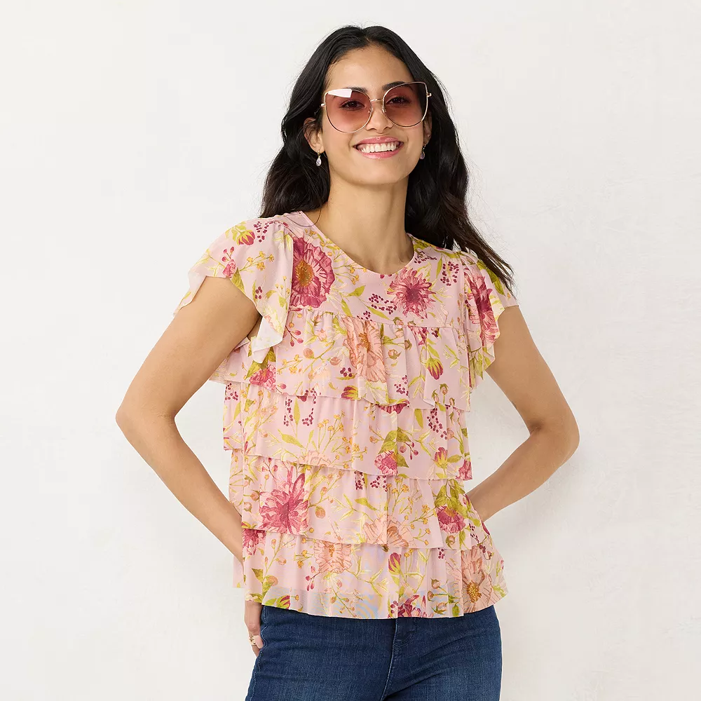 Women's LC Lauren Conrad Tiered Ruffle Top - Image 3