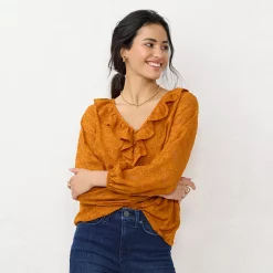 Women's LC Lauren Conrad Ruffled Peasant Blouse