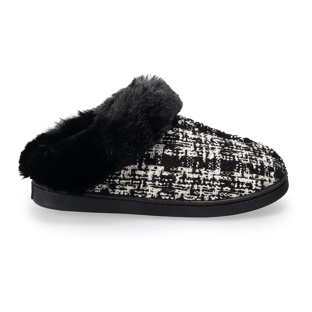 LC Lauren Conrad Tweed Collar Clog Slippers - Image 4