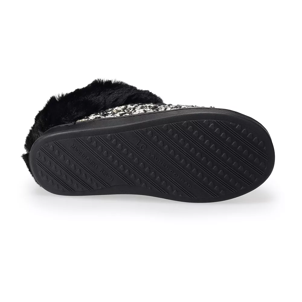 LC Lauren Conrad Tweed Collar Clog Slippers - Image 6