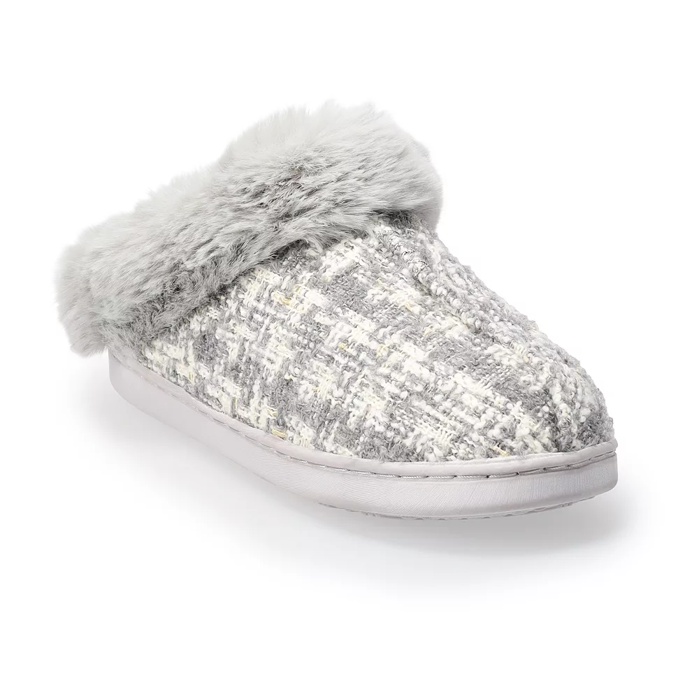 LC Lauren Conrad Tweed Collar Clog Slippers - Image 3