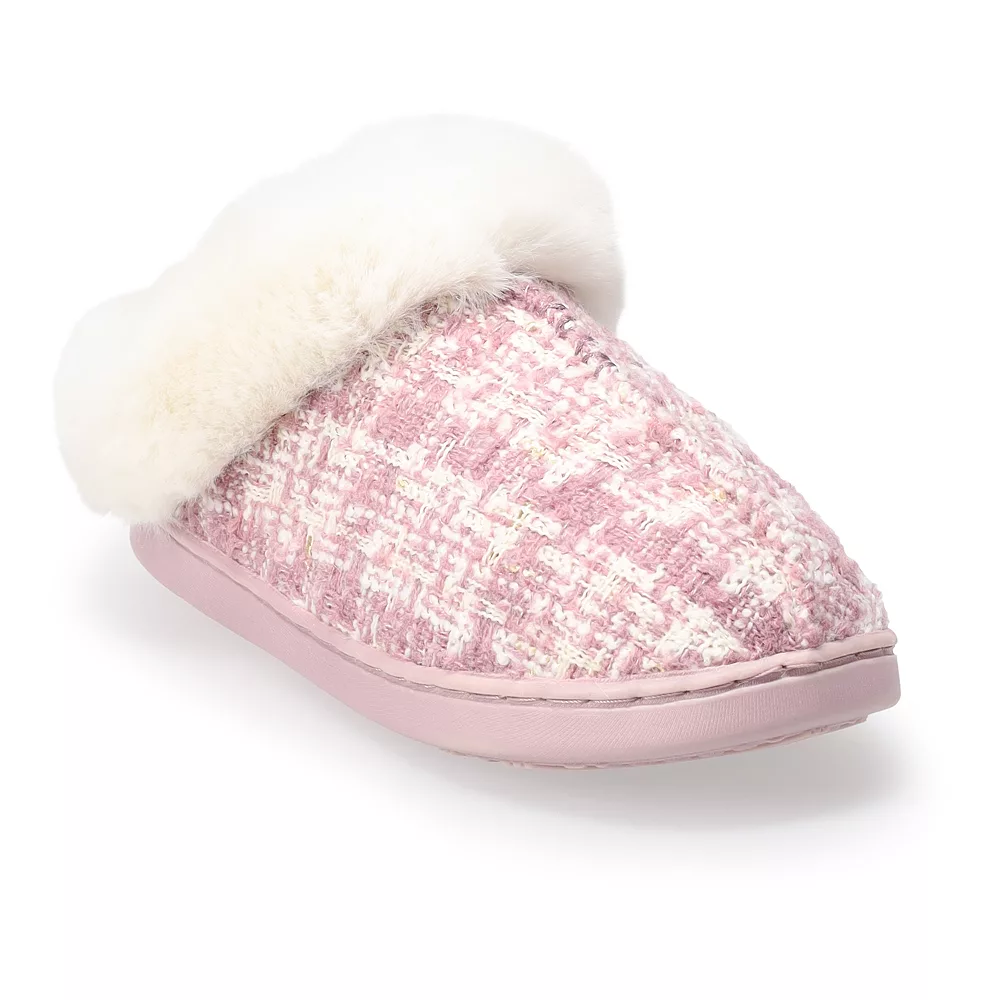 LC Lauren Conrad Tweed Collar Clog Slippers - Image 2