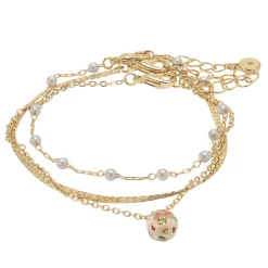 LC Lauren Conrad 3 Pack Organic Pearl & Enamel Bracelet Set