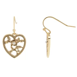 LC Lauren Conrad Floral Cutout Heart Drop Earrings