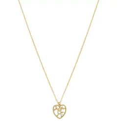LC Lauren Conrad Pearl Accent Floral Cutout Heart Pendant Necklace