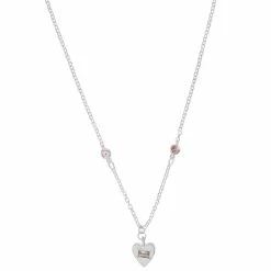 LC Lauren Conrad Crystal Stations & Heart Charm Necklace