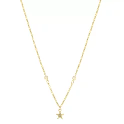 LC Lauren Conrad Gold Tone Simulated Moonstone Stations & Star Charm Necklace