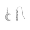 LC Lauren Conrad Silver Tone Simulated Crystal Moon Nickel Free Drop Earrings