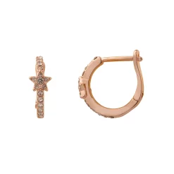 LC Lauren Conrad Rose Gold Tone Pave Star Mini Nickel Free Hoop Earrings