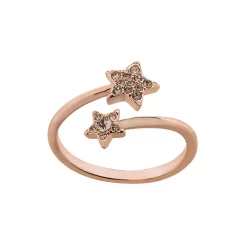 LC Lauren Conrad Rose Gold Tone Pave Star Open Nickel Free Ring