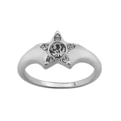 LC Lauren Conrad Silver Tone Pave Star with Simulated Crystal Center Nickel Free Ring