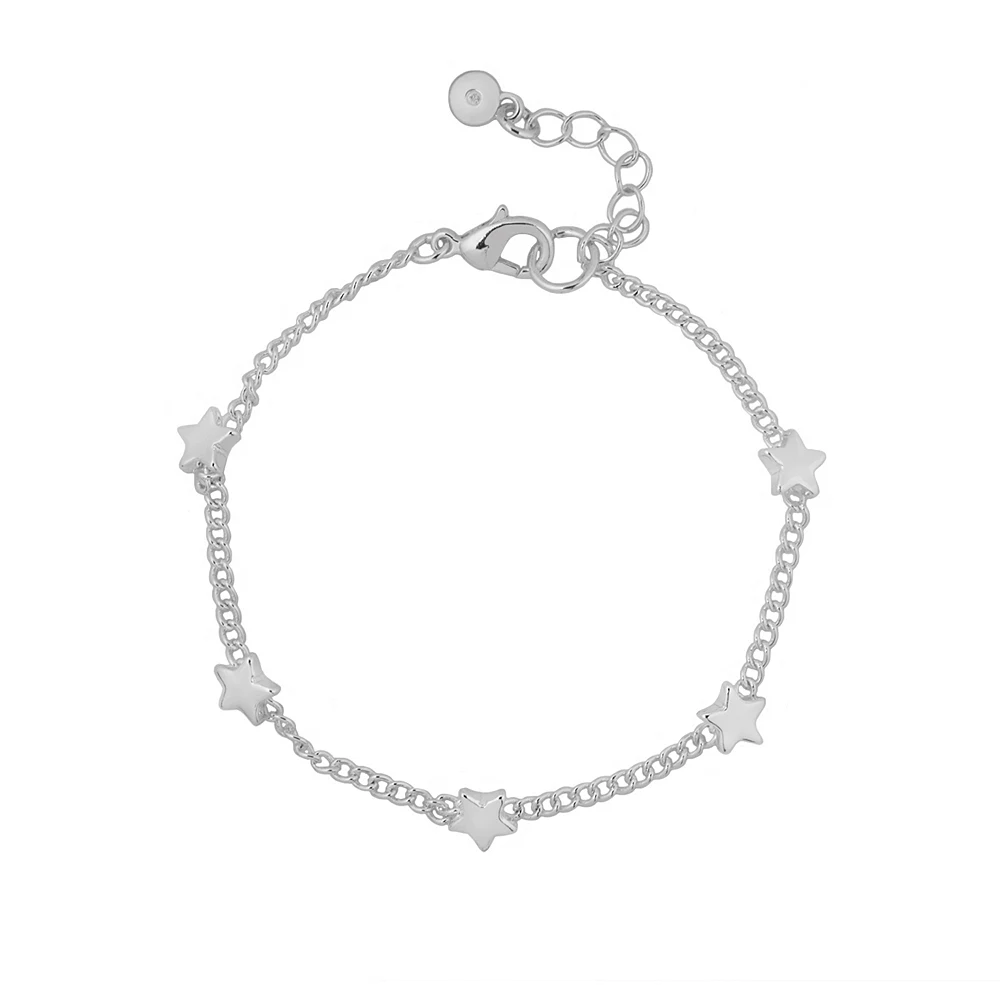 LC Lauren Conrad Silver Tone Metal Star Station Nickel Free Bracelet
