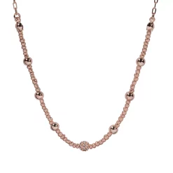 LC Lauren Conrad Rose Gold Tone Clean Metal Ball Beaded Nickel Free Short Necklace