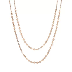 LC Lauren Conrad Gold Tone Two Row Flat Circle Chain Nickel Free Short Necklace