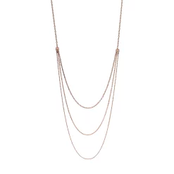 LC Lauren Conrad Rose Gold Tone Three Row Long Nickel Free Chain Necklace
