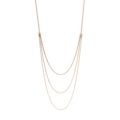 LC Lauren Conrad Gold Tone Three Row Long Nickel Free Chain Necklace