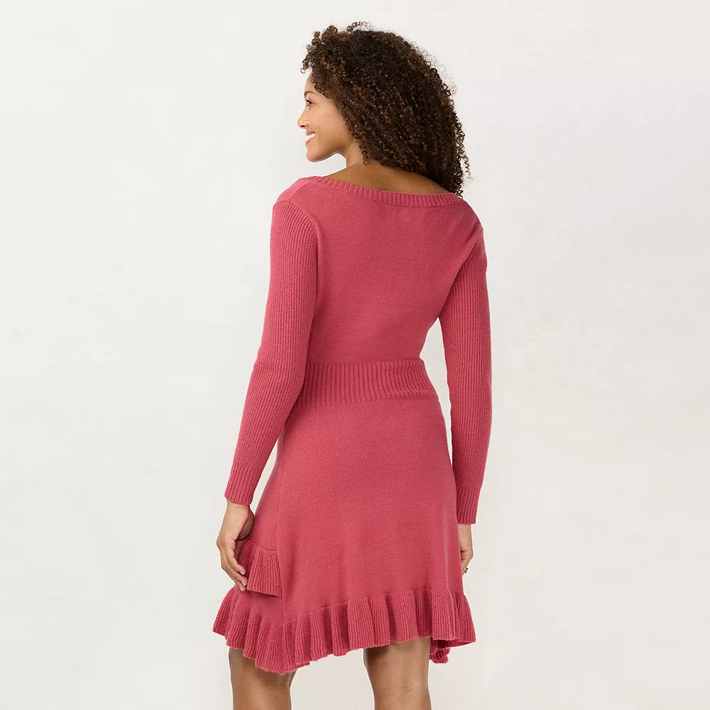 Women's LC Lauren Conrad Ruffle-Hem Sweater Dress - Image 3