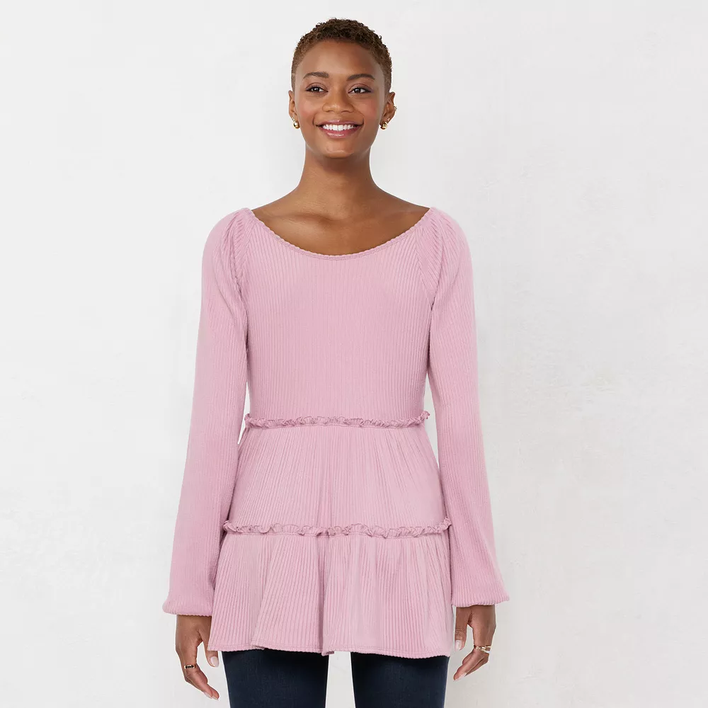 Women's LC Lauren Conrad Cozy Tiered Tunic - Image 5