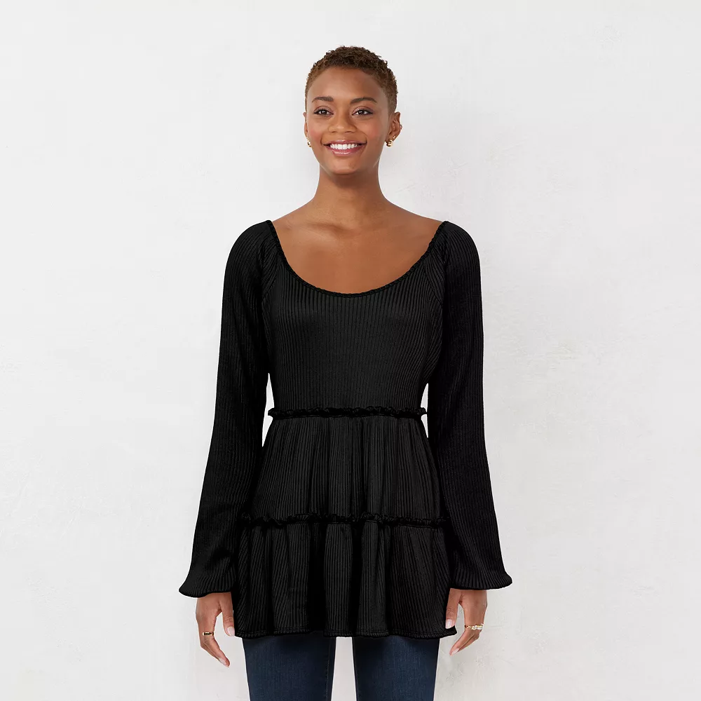Women's LC Lauren Conrad Cozy Tiered Tunic - Image 3