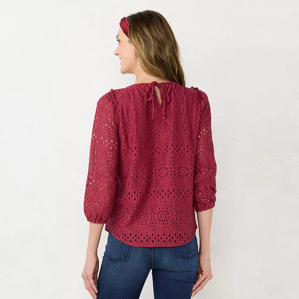 Women's LC Lauren Conrad Tie-Front Peasant Top - Image 12