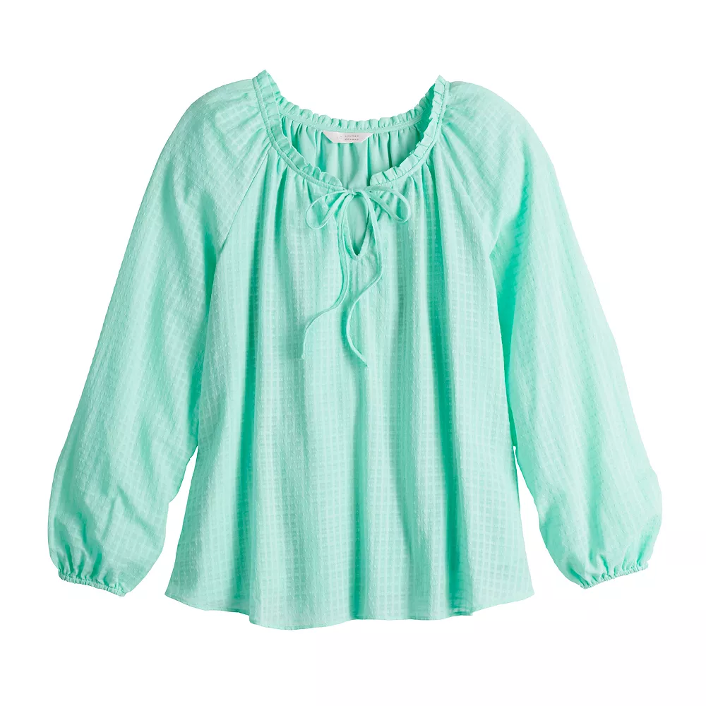 Women's LC Lauren Conrad Tie-Front Peasant Top - Image 13