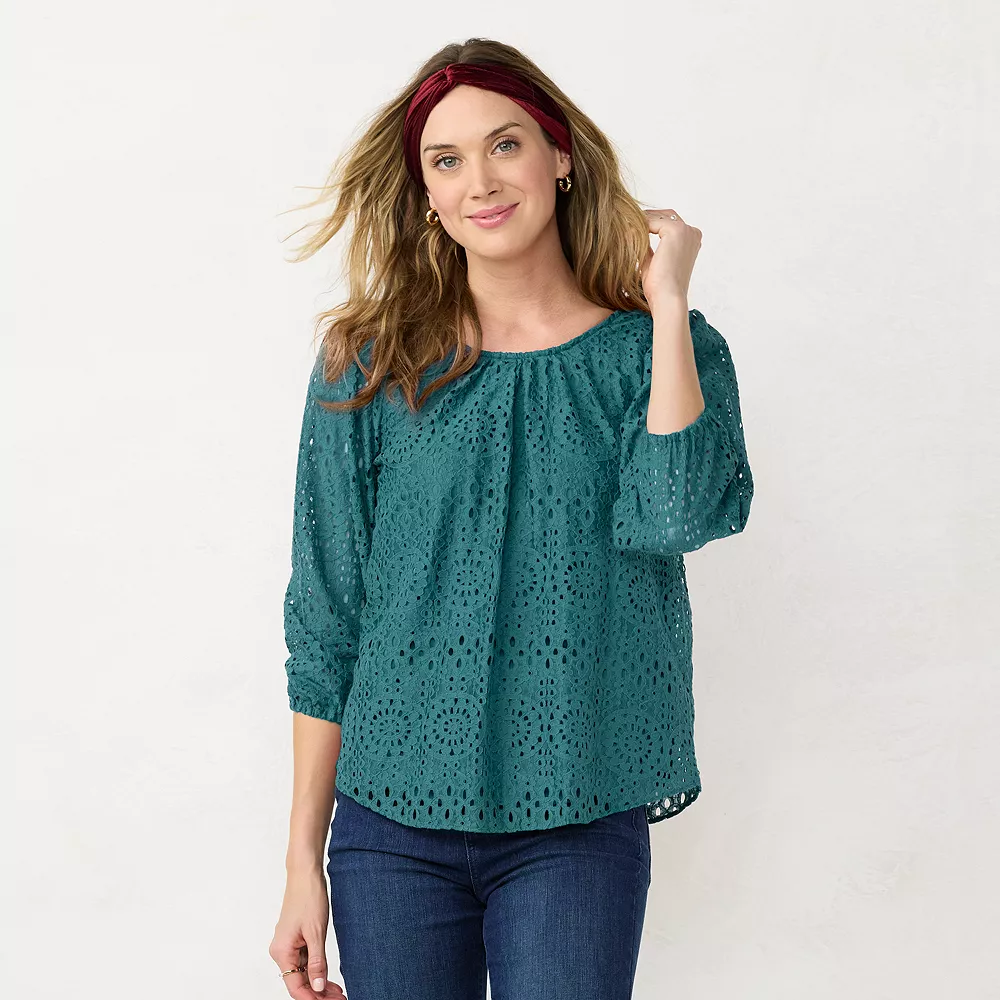 Women's LC Lauren Conrad Tie-Front Peasant Top - Image 2