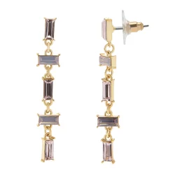 LC Lauren Conrad Crystal Baguette Linear Drop Earrings