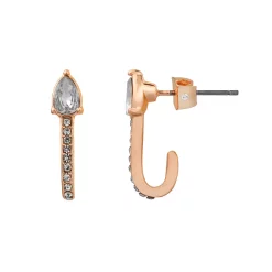 LC Lauren Conrad Teardrop & Pave J Hoop Earrings