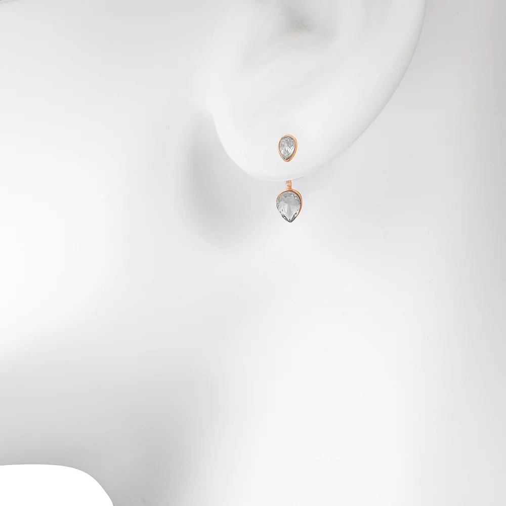 LC Lauren Conrad Rose Gold Tone Rounded Crystal Ear Jacket - Image 2