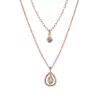 LC Lauren Conrad Rose Gold Tone Teardrop & Halo Pendant Layered Necklace