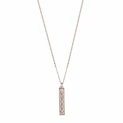 LC Lauren Conrad Rose Gold Tone Openwork Baguette Pendant Necklace