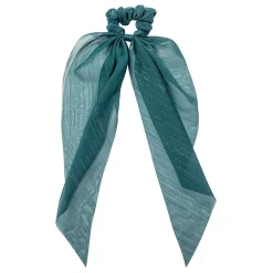 LC Lauren Conrad Teal & Silver Metallic Thread Tail Scrunchie