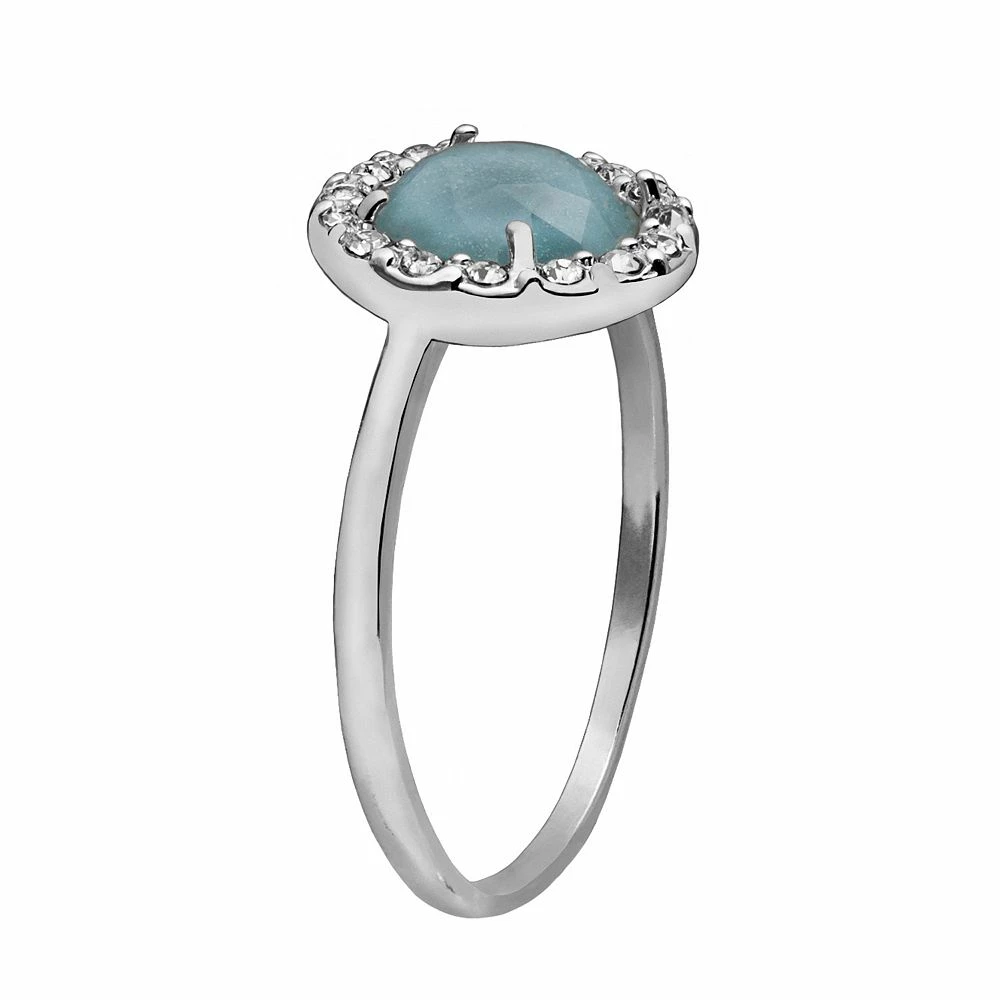 LC Lauren Conrad Silver Tone Round Epoxy Resin Halo Nickel Free Ring - Image 2