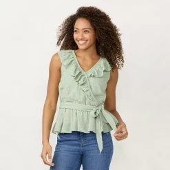 Women's LC Lauren Conrad Ruffle Faux-Wrap Top