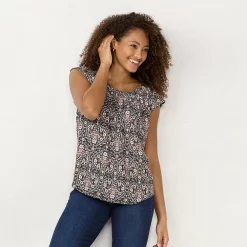 Petite LC Lauren Conrad Pleated Top