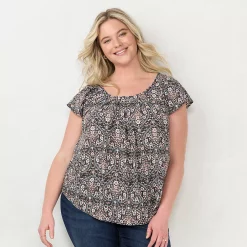 Plus Size LC Lauren Conrad Pleated Top