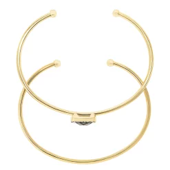 LC Lauren Conrad Gold Tone Crystal 2-Pack Cuff Bracelets Set
