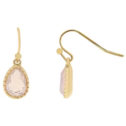 LC Lauren Conrad Gold Tone Pink Crystal Teardrop Drop Earrings