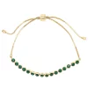 LC Lauren Conrad Gold Tone Green Crystal Adjustable Chain Tennis Bracelet