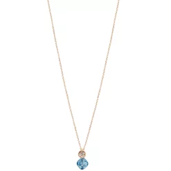 LC Lauren Conrad Rose Gold Tone Blue Crystal Pendant Necklace