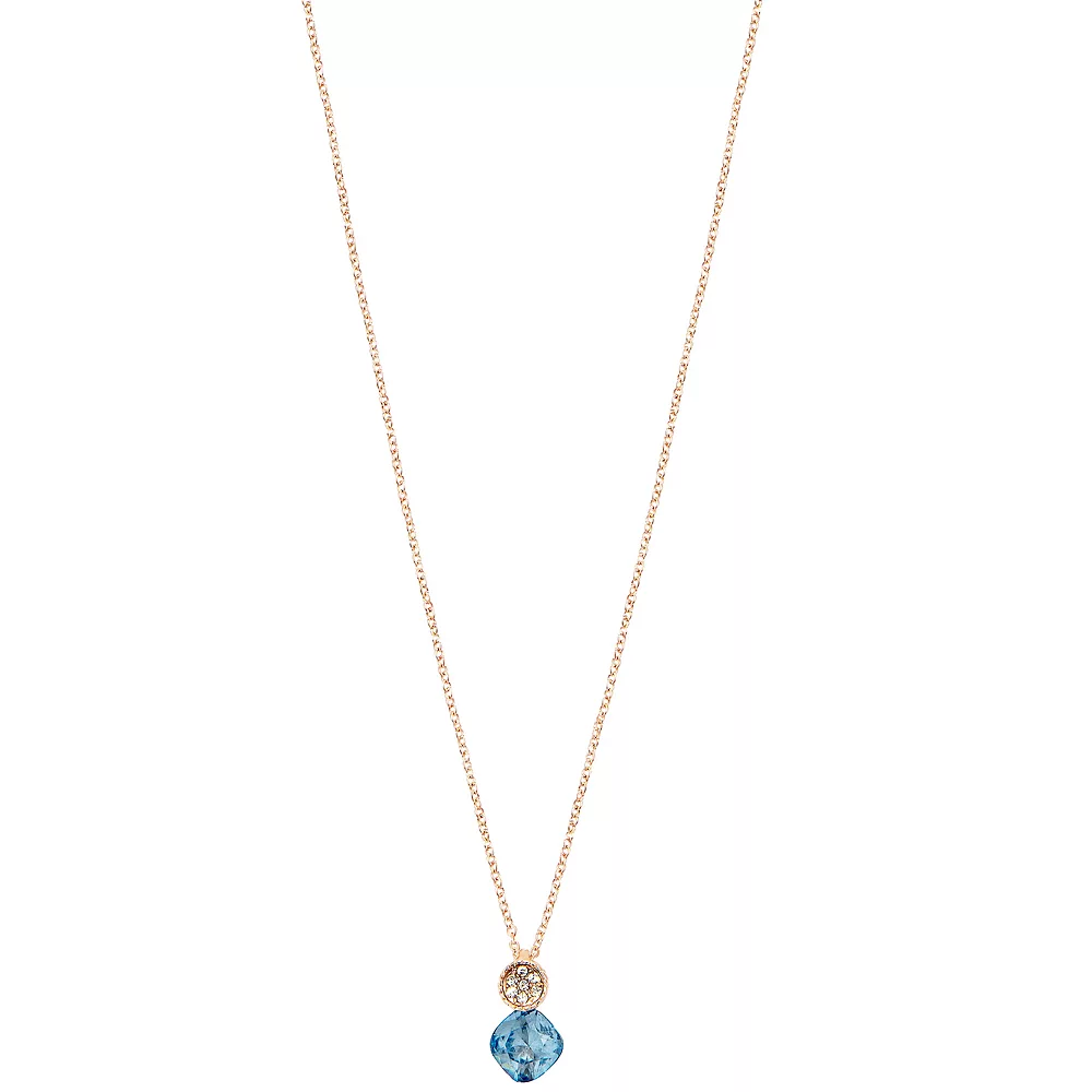 LC Lauren Conrad Rose Gold Tone Blue Crystal Pendant Necklace